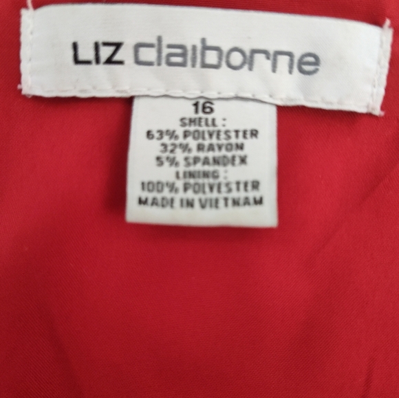 Red Lined Dress Lined Liz Claiborne XL - Picture 5 of 6